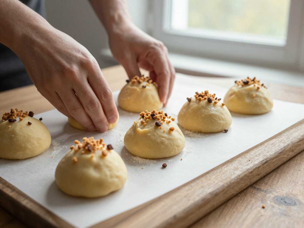 Köstliches Rezept für himmlische Schokobrötchen! – während der Zubereitung