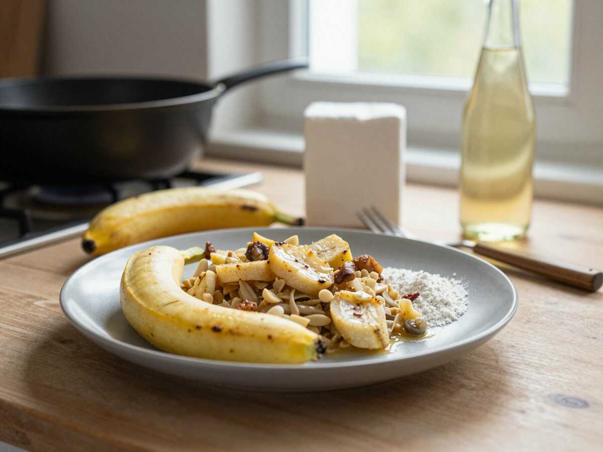 Köstliches Rezept: Gebackene Banane mit Honig – Einfach unwiderstehlich! – während der Zubereitung