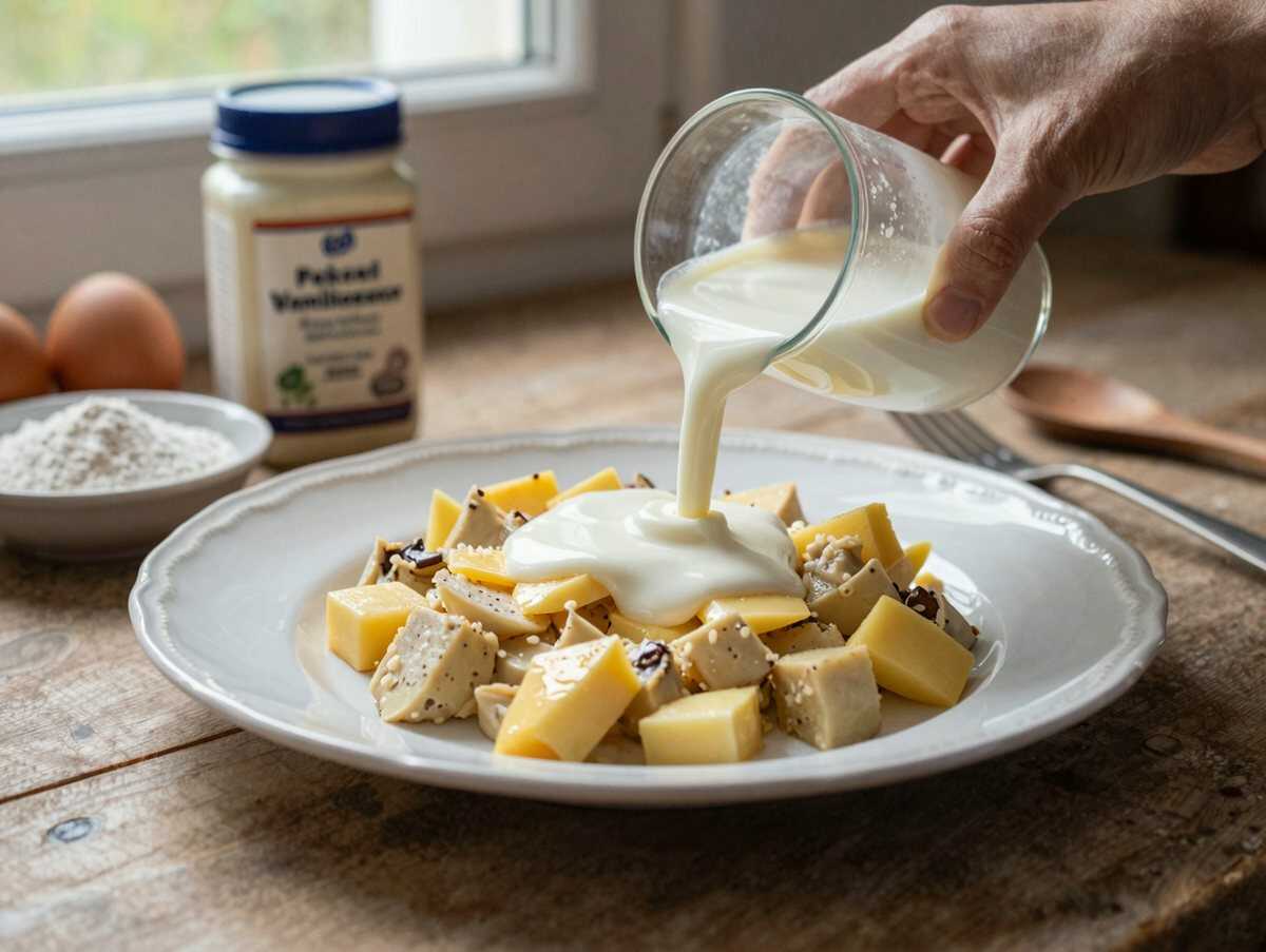 Köstliches Rezept: Saftige Sauerkirsch-Vanille-Schnitten, die begeistern! – während der Zubereitung
