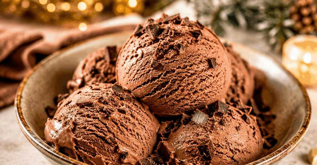 Köstliches Schokoeis in nur 10 Minuten – ganz ohne Eismaschine! – so sieht es fertig aus
