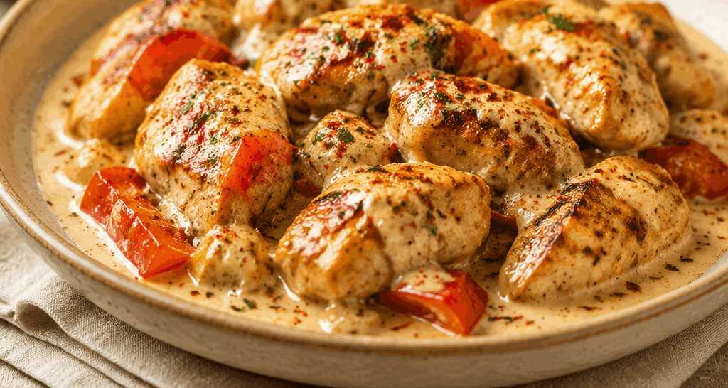 Köstliches Türkisches Hähnchen mit Verführerischer Weißer Cremesauce – Ein Genuss für die Sinne!