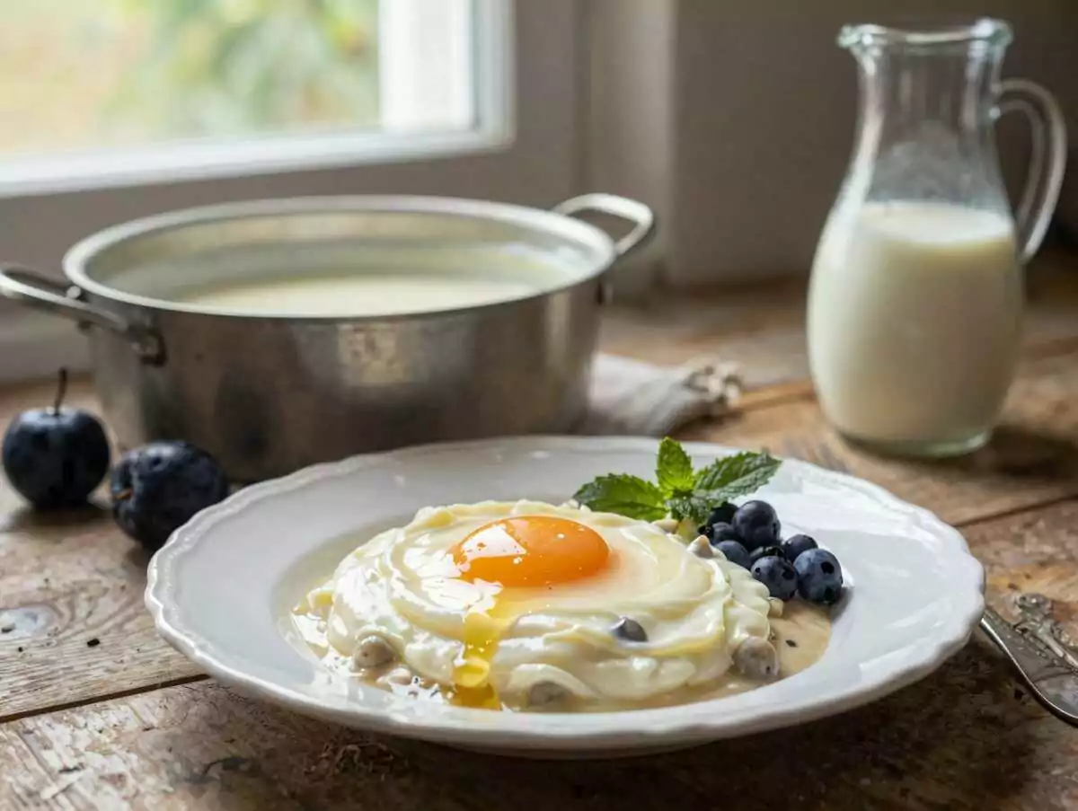 Köstliches Vanillecreme-Dessert, das süchtig macht! – während der Zubereitung