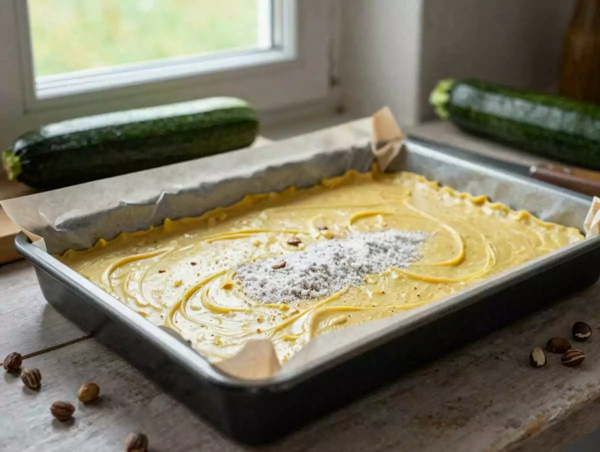 Köstliches Zucchinikuchen-Rezept, das Sie ausprobieren müssen! – während der Zubereitung