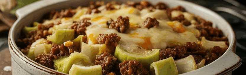 Kohlrabi Auflauf mit 500g Hackfleisch zum Abnehmen – so sieht es fertig aus