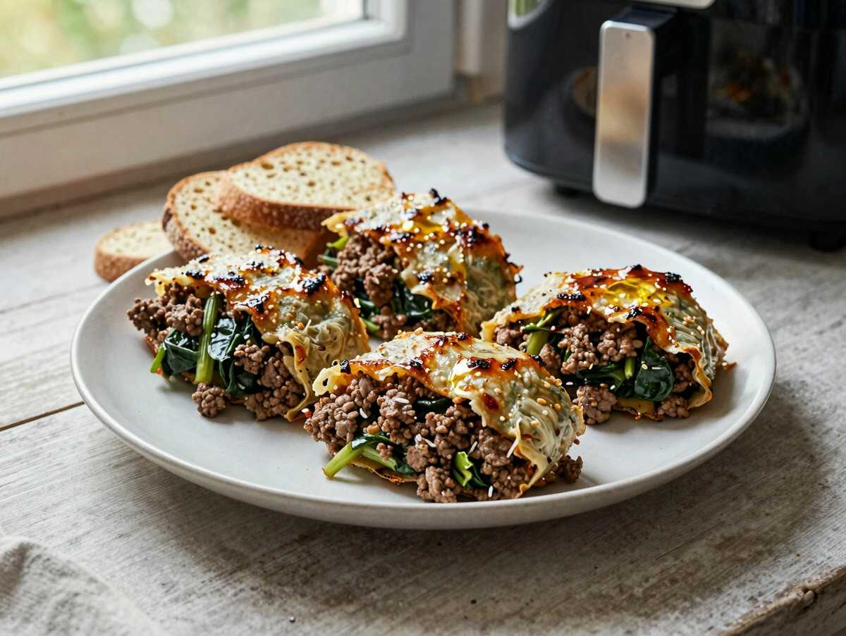 Kohlrouladen angebraten im Airfryer – spart Zeit, Fett und Abwasch – während der Zubereitung