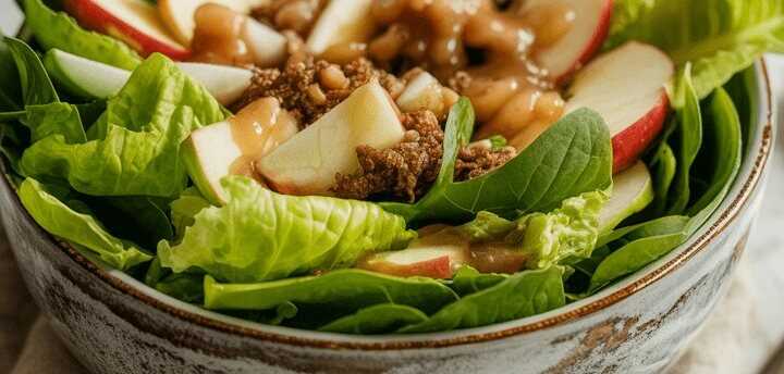 Kopfsalat mit Apfelessig und Zucker