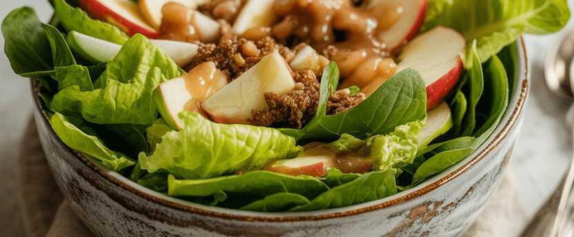 Kopfsalat mit Apfelessig und Zucker