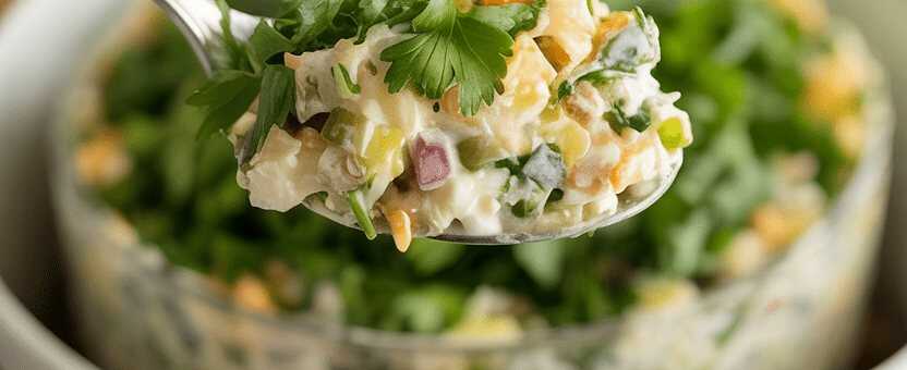 Kräutersalat mit Petersilie und Schnittlauch – so sieht es fertig aus