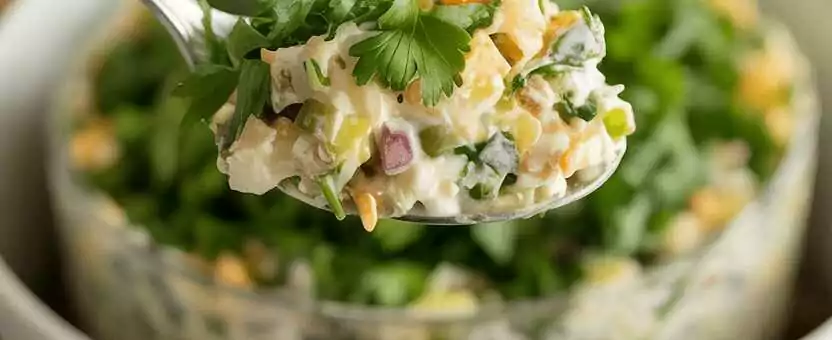 Kräutersalat mit Petersilie und Schnittlauch – so sieht es fertig aus