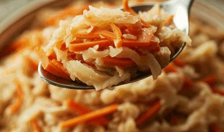 Krautsalat mit Karottenstreifen