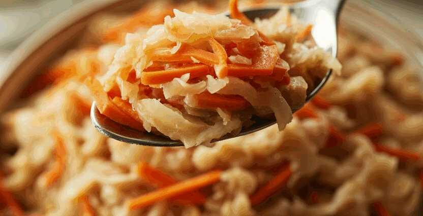 Krautsalat mit Karottenstreifen