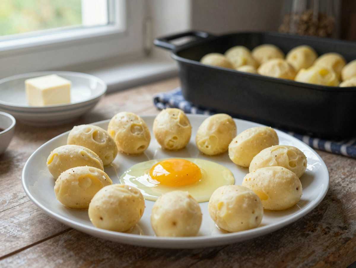 Kroketten aus der Heißluftfritteuse – kalorienärmer als das Original – während der Zubereitung