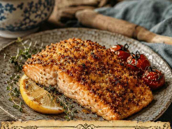Lachs mit Honig-Senf-Kruste aus dem Airfryer – perfekt als Beilage zum Grillabend
