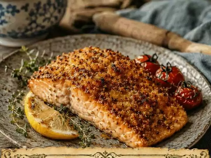 Lachs mit Honig-Senf-Kruste aus dem Airfryer – perfekt als Beilage zum Grillabend