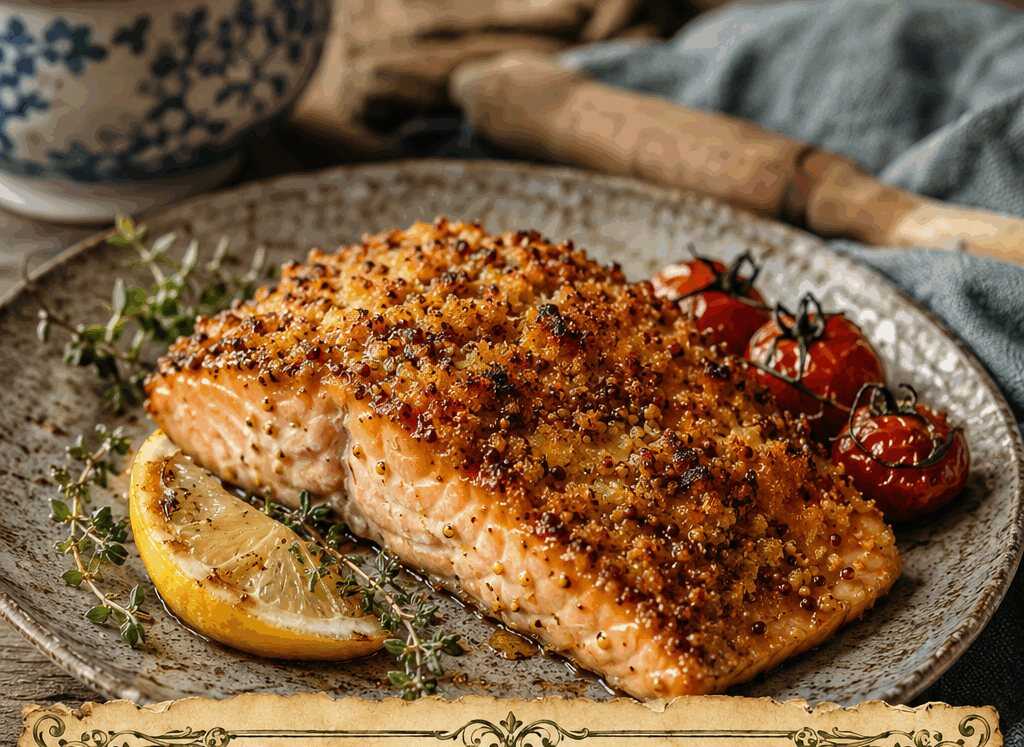 Lachs mit Honig-Senf-Kruste aus dem Airfryer – perfekt als Beilage zum Grillabend