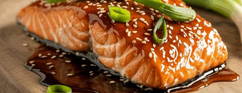 Lachs Teriyaki aus der Heißluftfritteuse – so sieht es fertig aus