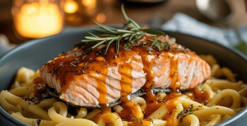 Lachsfilet mit Ahorn-Senf-Glasur