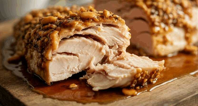 Lachsfilet mit Knoblauch-Sesam-Kruste im Airfryer