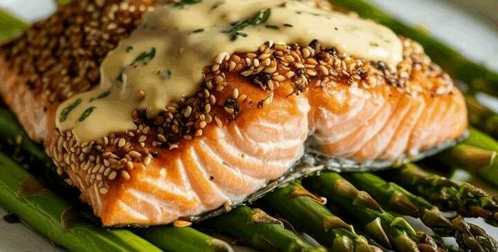 Lachsfilet mit Sesamkruste im Airfryer