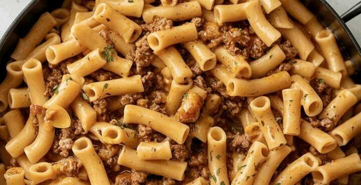 Lauchpfanne mit 500 g Gehacktes & 400 g Nudeln