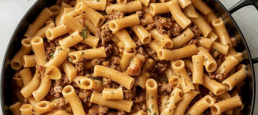 Lauchpfanne mit 500 g Gehacktes & 400 g Nudeln