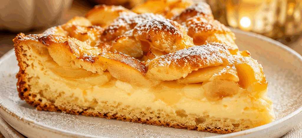 Leckere Apfelkuchen-Kreation mit Vanillepudding, die du probieren musst! – so sieht es fertig aus