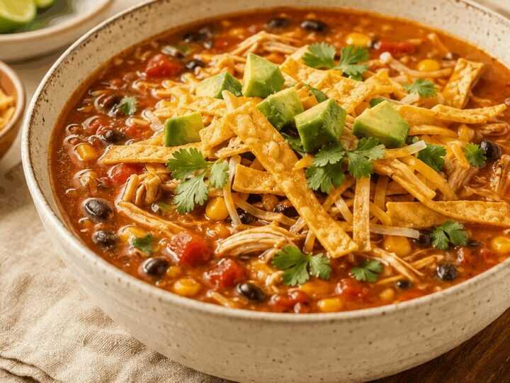 Leckere Crock Pot Hühner-Tortilla-Suppe: Perfekt für gemütliche Abende!