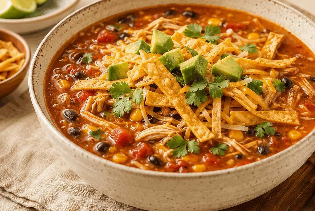 Leckere Crock Pot Hühner-Tortilla-Suppe: Perfekt für gemütliche Abende!