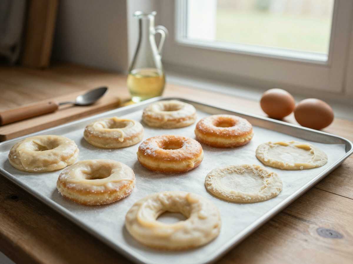 Leckere Donuts zu Hause: Probieren Sie dieses einfache Donutmaker-Rezept aus! – während der Zubereitung