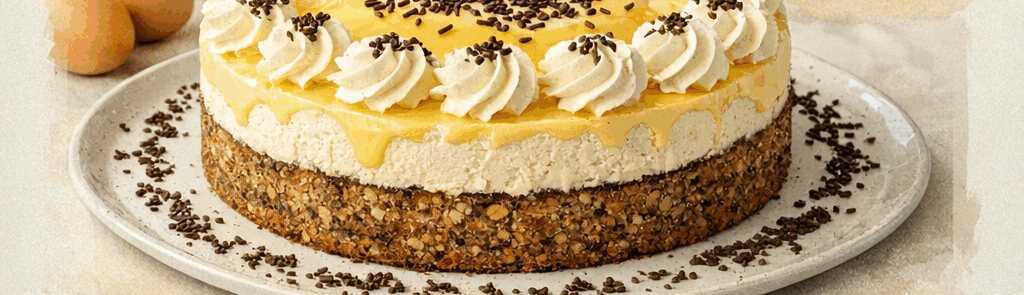 Eierlikörtorte auf einem saftigen Nussboden