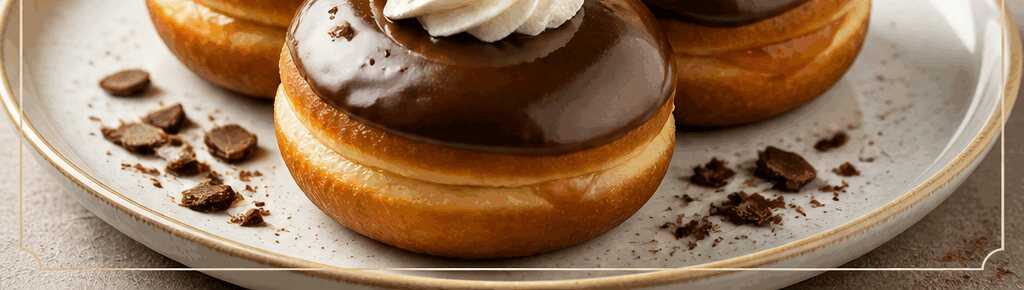 Glasierte Krapfen mit Sahnehäubchen – Entdecke das Rezept