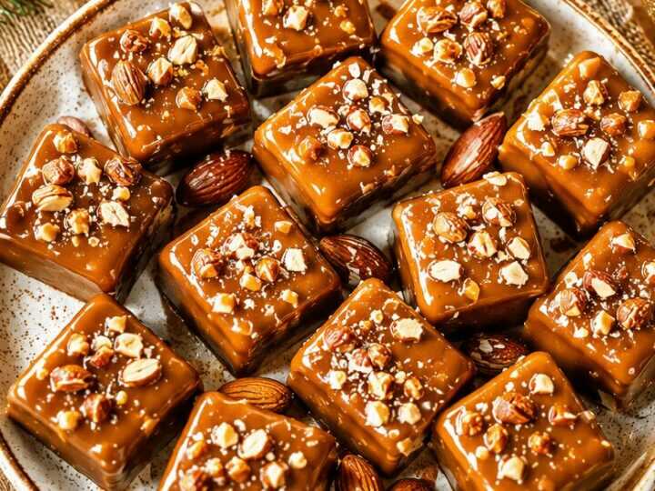 Leckere Karamell-Pralinen mit knackigen Mandeln entdecken!