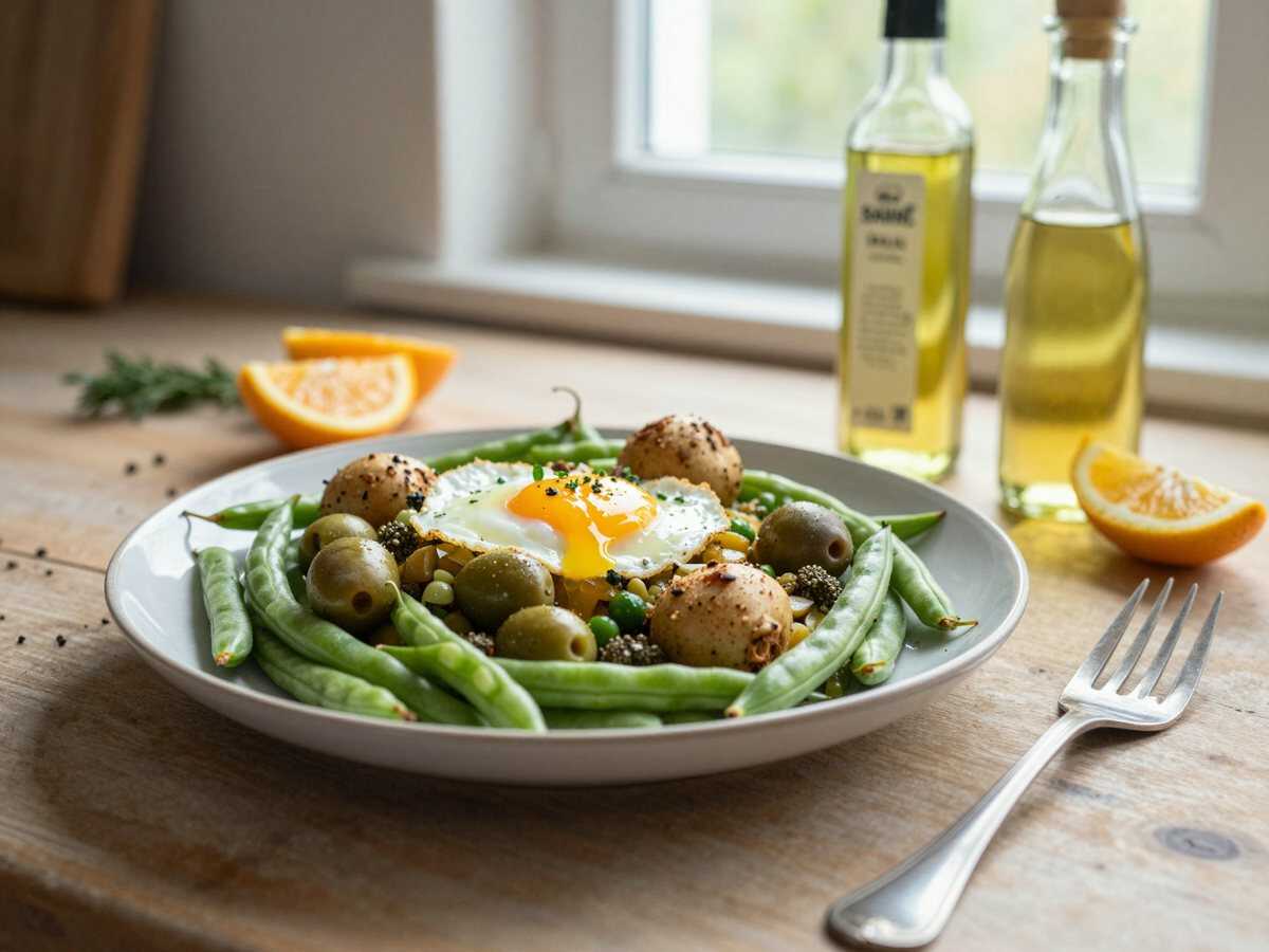 Leckere Kartoffel-Bohnen-Salat à la Française: Ein Genuss, den Sie lieben werden! – während der Zubereitung