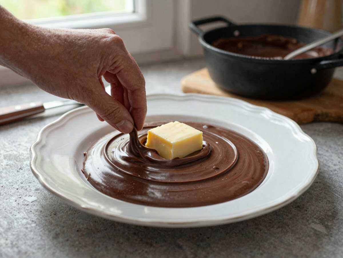 Leckere Schokoladenglasur: Dein einfaches Rezept für süße Kreationen! – während der Zubereitung