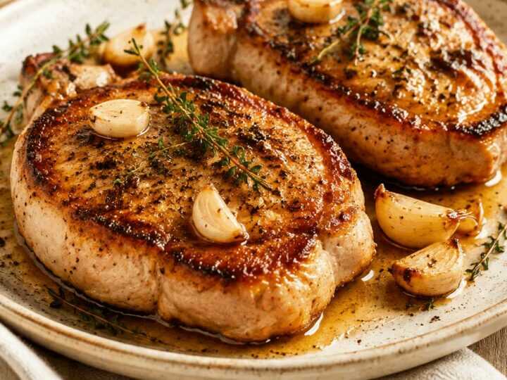 Leckere Schweinekoteletts aus der Gusseisenpfanne in nur 25 Minuten zubereitet!