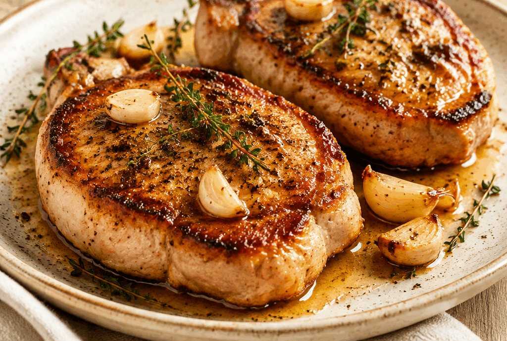 Leckere Schweinekoteletts aus der Gusseisenpfanne in nur 25 Minuten zubereitet!