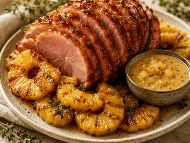 Leckere Spiralschinken mit Honigglasur und Ananas-Senf-Sauce: Das perfekte Muttertagsgericht!