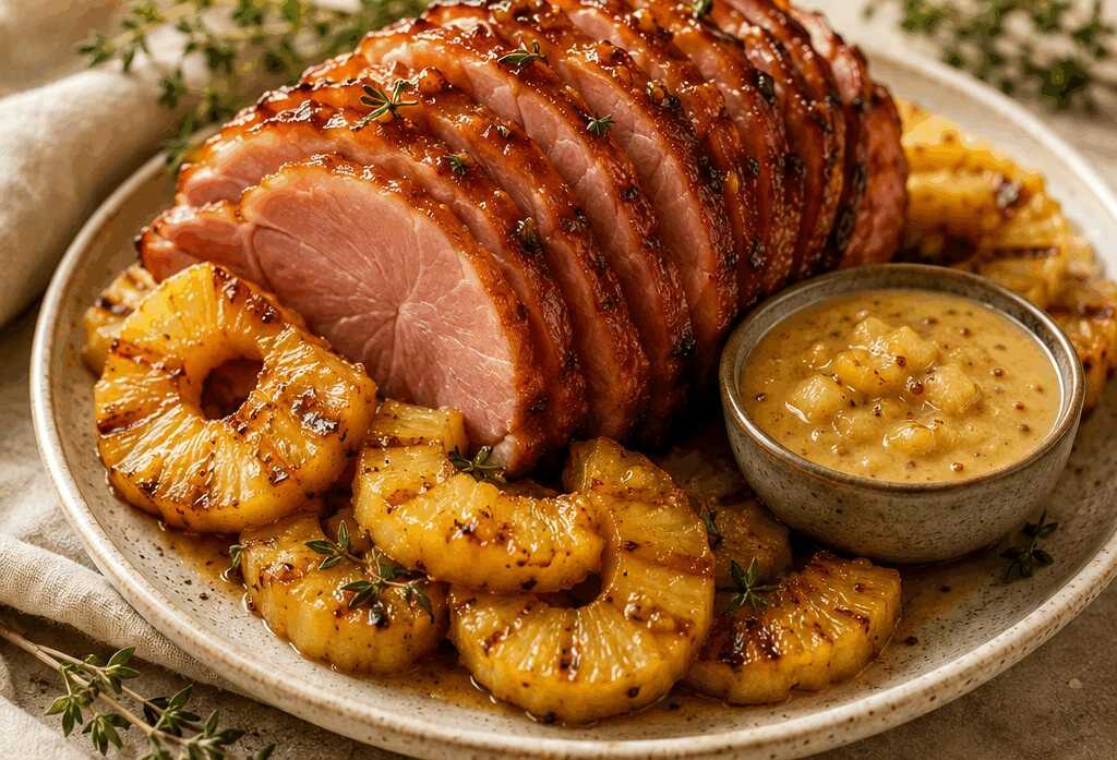 Leckere Spiralschinken mit Honigglasur und Ananas-Senf-Sauce: Das perfekte Muttertagsgericht!