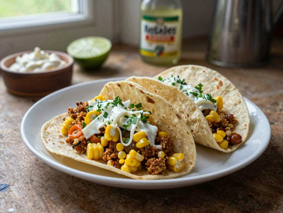 Leckere Street-Corn-Tacos: Geschmacksexplosion mit cremigem Kick! – während der Zubereitung