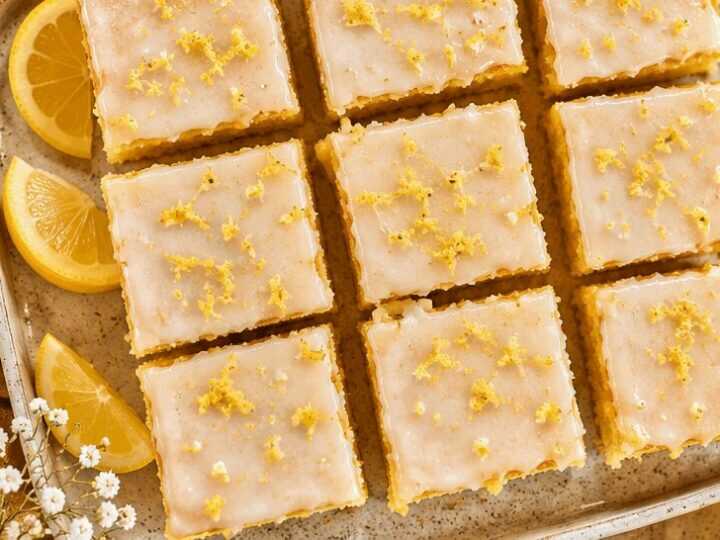Leckerer veganer Zitronenkuchen vom Blech mit Glasur – Einfach selbst gemacht!