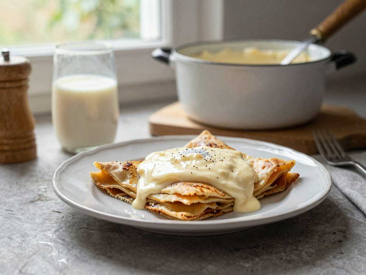 Leckeres Blätterteig-Dessert mit Vanillecreme: Nur 4 Zutaten! – während der Zubereitung