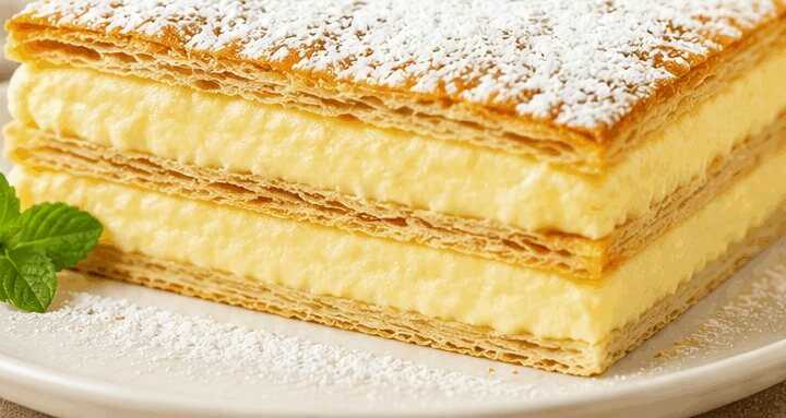 Leckeres Blätterteig-Dessert mit Vanillecreme: Nur 4 Zutaten!