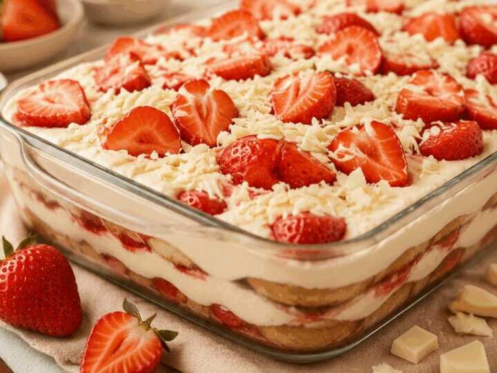 Leckeres Erdbeer-Tiramisu mit weißer Schokolade: So einfach ist das Rezept!