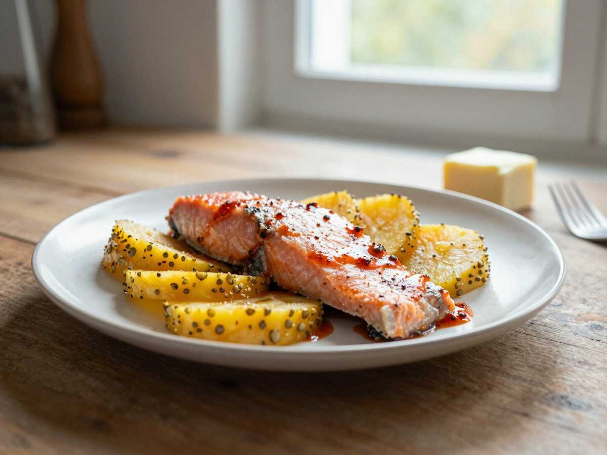 Leckeres Gebackenes Ananaslachs: Schnell, Gesund & Thai-Genuss! – während der Zubereitung