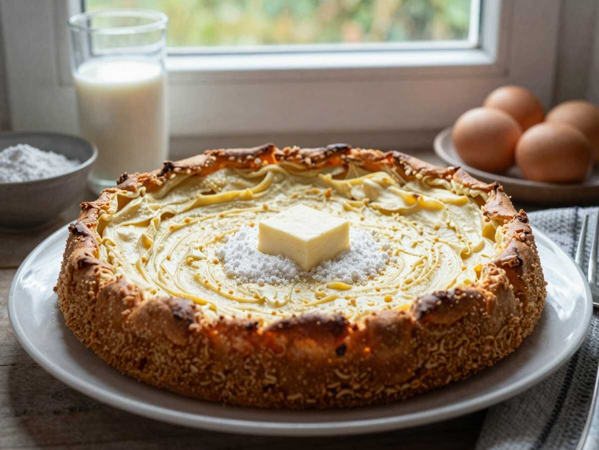 Leckeres Rezept für blitzschnellen Butter-Mandel-Kuchen – während der Zubereitung