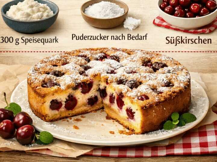 Leckeres Rezept für einen blitzschnellen Kirschkuchen!