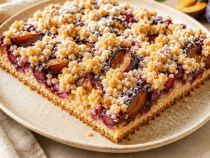 Leckeres Rezept für einfachen Pflaumen-Streuselkuchen, das du probieren musst!