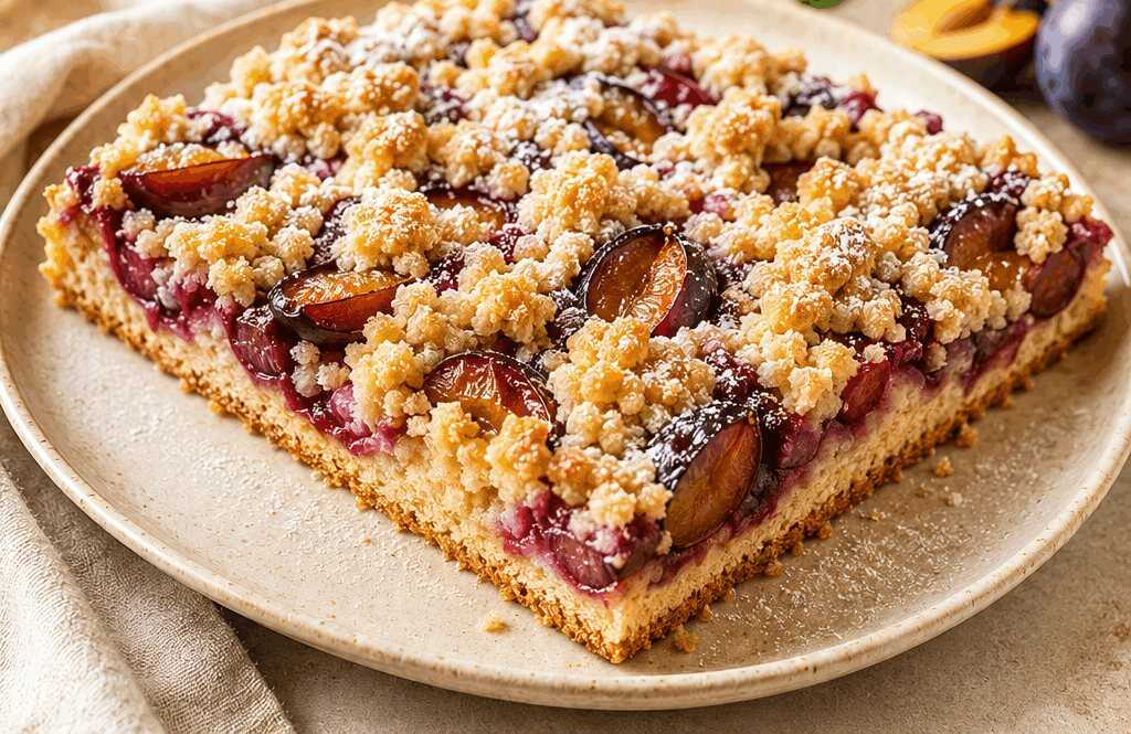 Leckeres Rezept für einfachen Pflaumen-Streuselkuchen, das du probieren musst!