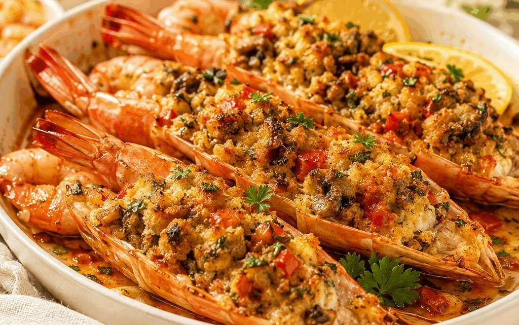 Leckeres Rezept für gefüllte Garnelen aus dem Ofen, das Ihre Geschmackssinne verzaubert
