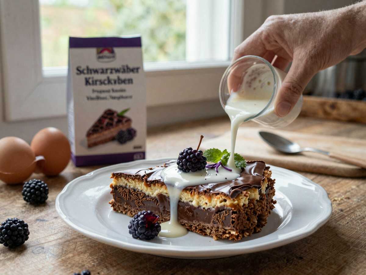 Leckeres Rezept für Schwarzwälder Kirschkuchen vom Blech ausprobiert! – während der Zubereitung